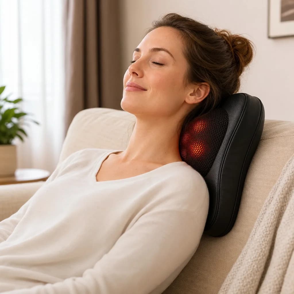 TheraPulse massage cushion in use